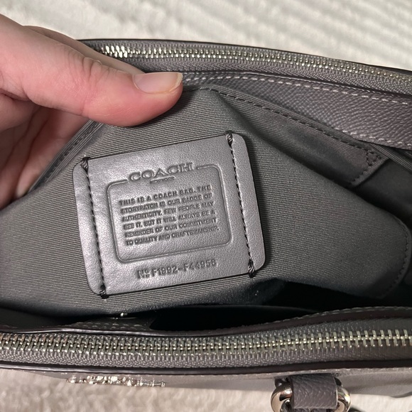 Coach Mini Surrey Carryall Bag Grey Crossgrain Leather NWT - Picture 11 of 13